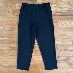 Anthropologie The Essential Trouser Womens Medium Black Pull-On Pants Pockets